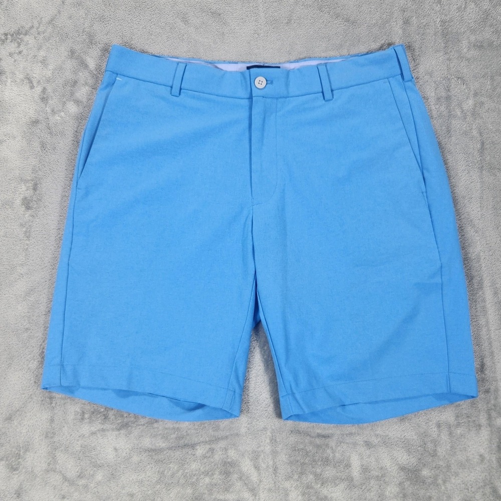 Peter Millar Shorts Mens 32 Blue Crown Crafted Performance Golf Polyester Chino